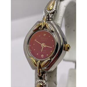 Omax Silver Gold Vintage Watch New Battery